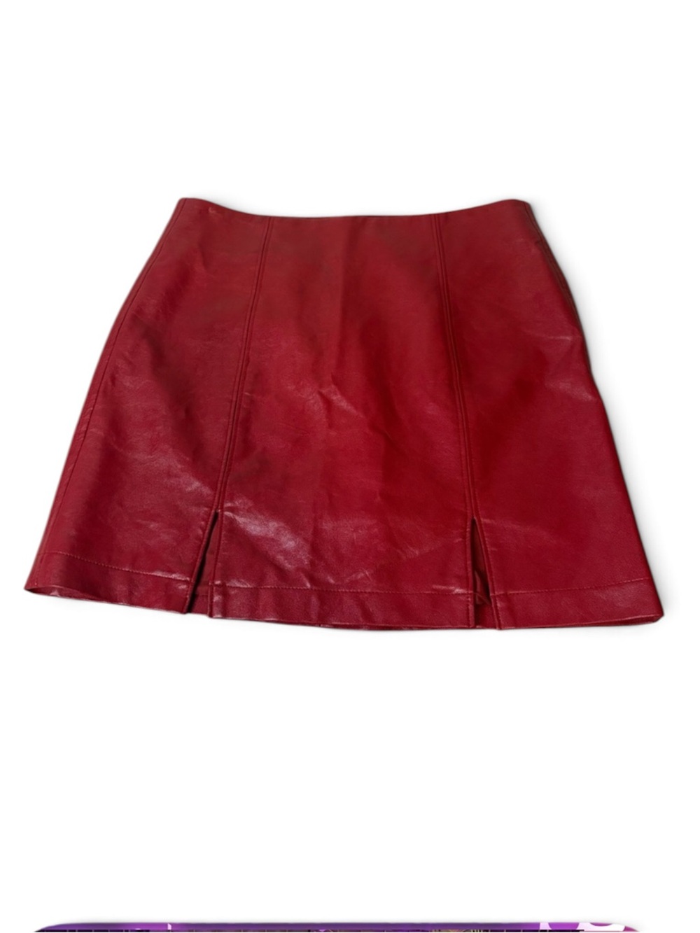 Forever 21 Oxblood Red Faux Leather Mini Skirt size small